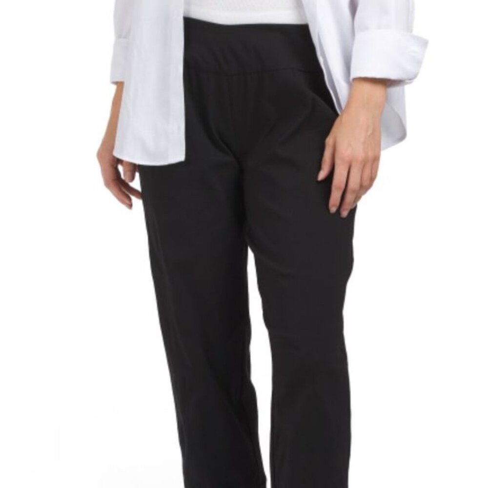 NWT ZAC & RACHEL Black Slim Pull On Zip Pants Size 14
